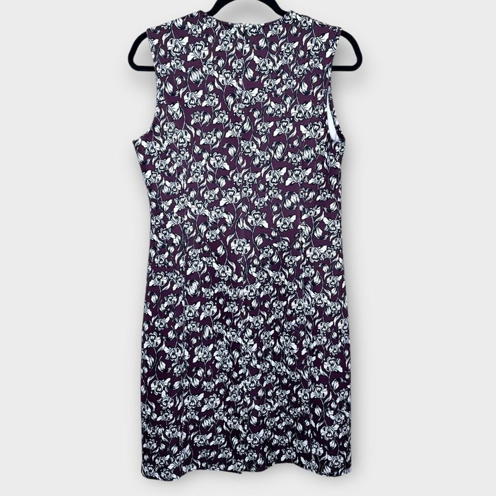 OF/MERCER floral work sheath dress size 8 plum/black/white fall office career - Picture 3 of 7